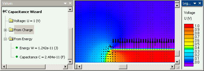 cylindrical capacitor 2D simulation