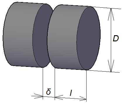 Two coaxial cylindrical permanent magnets model