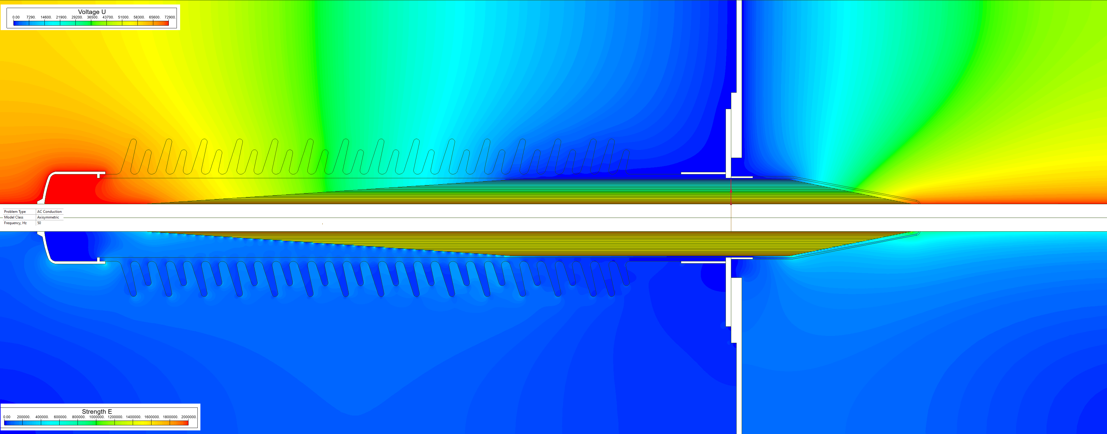 Condenser bushing field grading