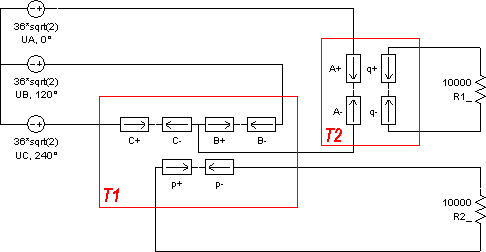 3-phase transformer circuit