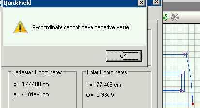 Error R-coordinate cannot have negative value
