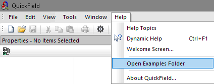 menu Help > Open Examples folder